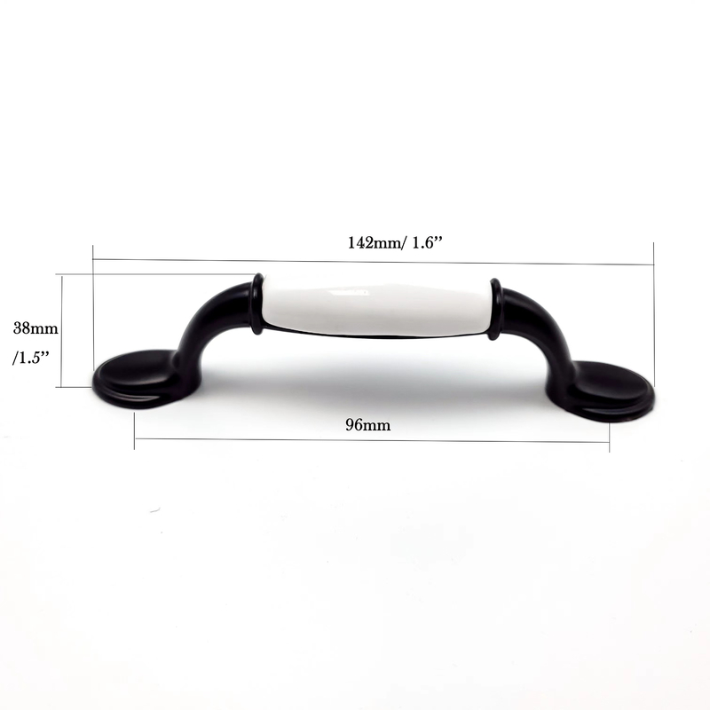 OEM 142mm سبائك الزنك مقبض أبيض سيراميك خمر مقبض درج