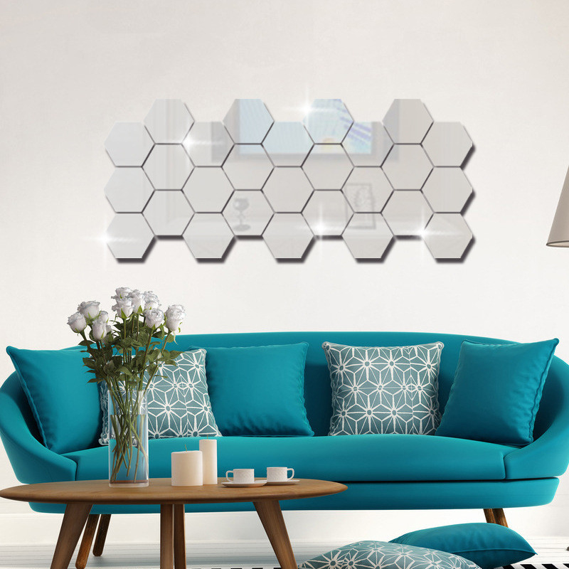 الاصطناعات الفضية الحديثة الاكريليك SML Mirror Decor